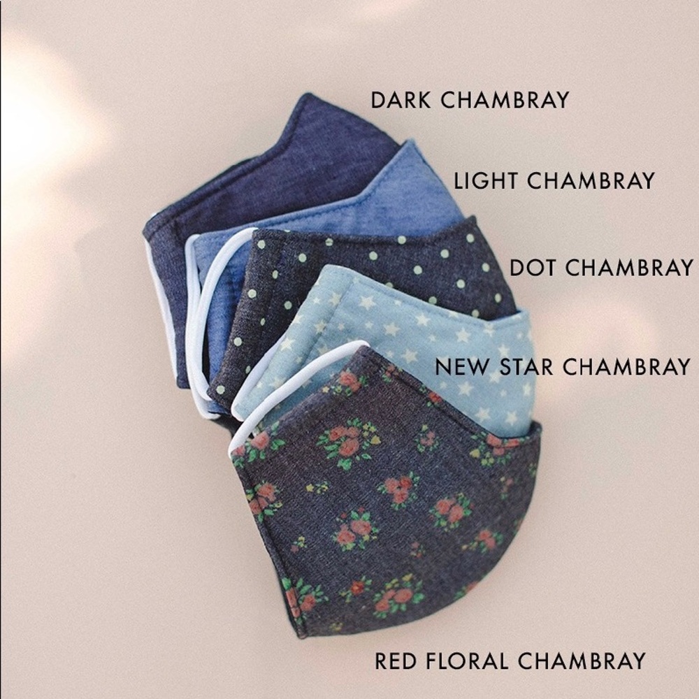 Red Floral Chambray (only) Non-Medical Face Mask